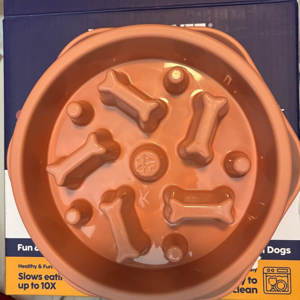 Miracle Vet Slow Feeder Dog Bowls Fast Small-Med Dogs Puzzle Maze Pink NEW (A1)